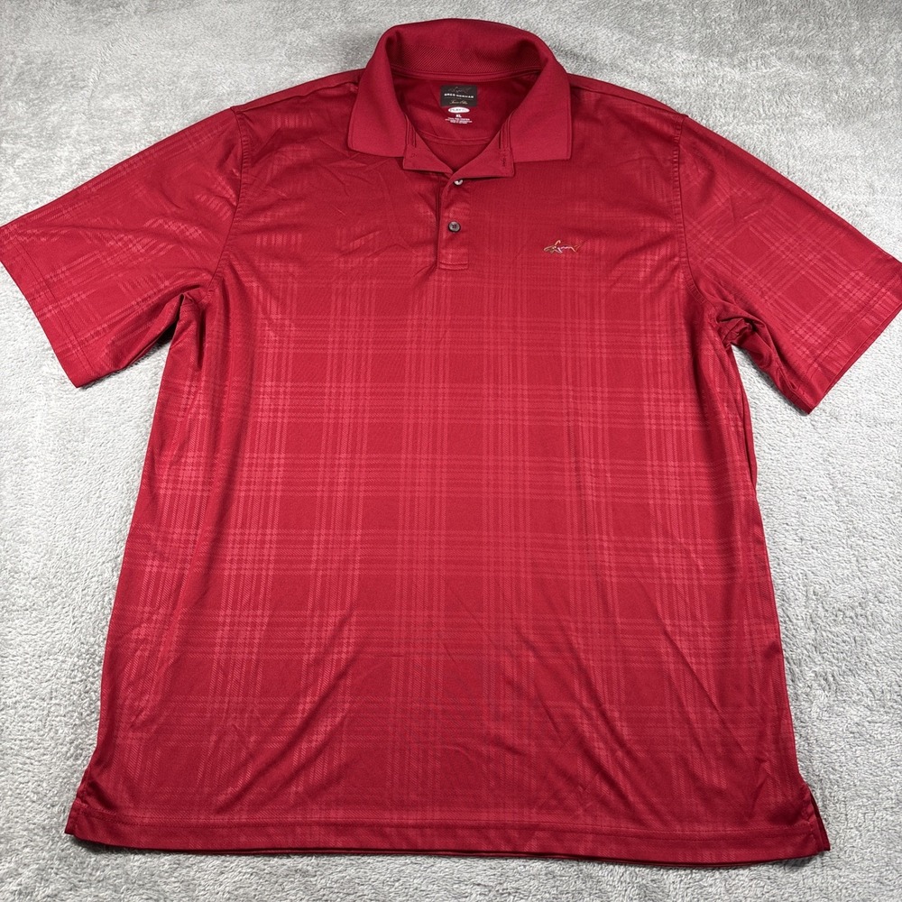 Greg Norman For Tasso Elba Polo Shirt Men's XL Red Golf PlayDry Performance